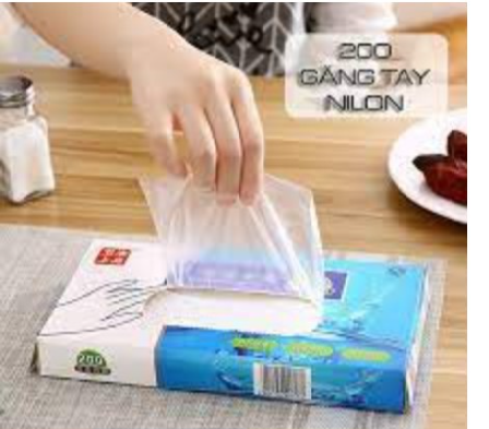 Hộp 200 chiếc găng tay nilong dùng 1 lần