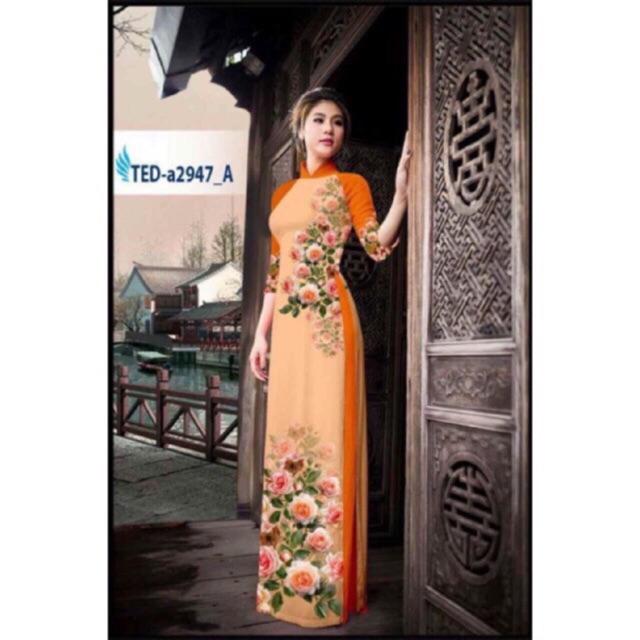 Vải áo dài hoa hồng