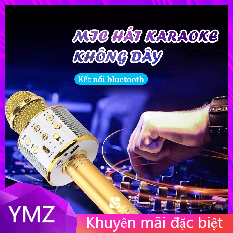 Mic Hát Karaoke FREESHIP TOÀN QUỐC Bluetooth Không Dây WS858 - Âm vang - Ấm - mic hát karaoke cầm tay mini KHUYẾN MÃI 3 NGÀY (BẢO HÀNH 1 ĐỔI 1)