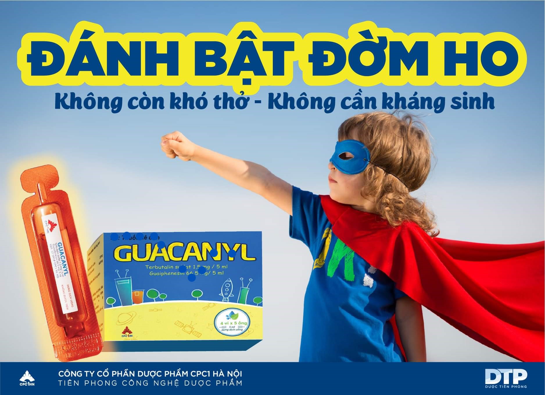 Siro guacanyl, giúp long đờm, giảm ho, khò khè cho bé - hộp 20 ống 5ml