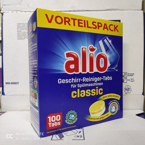 Viên rửa bát Alio Classic 100 viên chất tẩy rửa hoàn hảo và tiết kiệm cho Máy