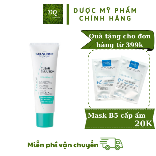[Chính hãng] Kem dưỡng ẩm, se khít chân lông cho da dầu mụn Stanhome Clear Emulsion 40ml - DQ Cosmetics