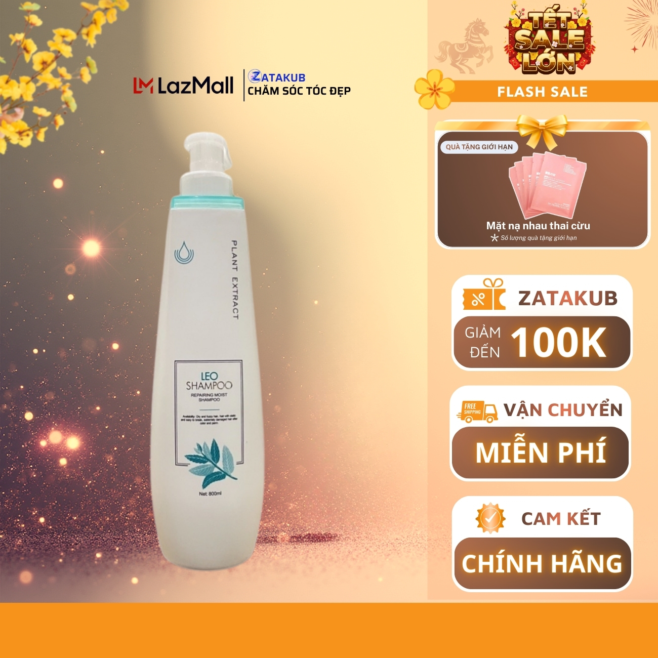 DẦU GỘI PHỤC HỒI TÓC HƯ TỔN PROSEE LEO SHAMPOO 800ml - Nhẹ Nhàng Làm Sạch, Tái Tạo Sợi Tóc Khô Xơ