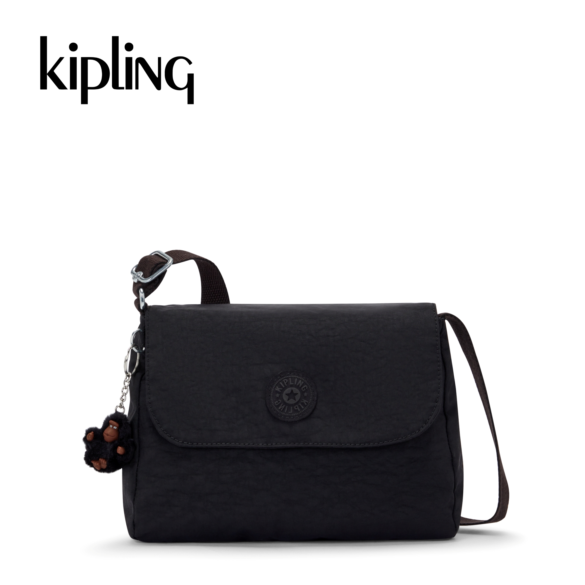 Kipling túi đeo chéo melillo - black tonal/ perri blue - huki2105