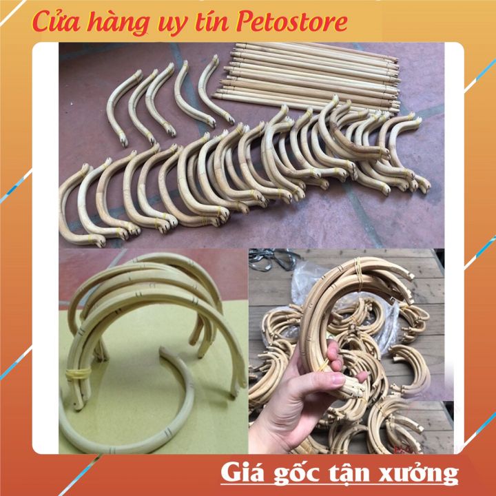 Phụ kiện lồng chim Petostore Cầu góc tre lồng chim cảnh PK102