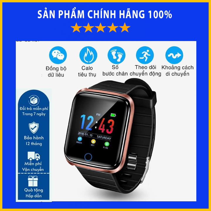 Đồng hồ thông minh d28 có kết nối bluetooth - smartwatch có thông báo cuộc gọi, theo dõi nhịp tim. bảo hành 12 tháng