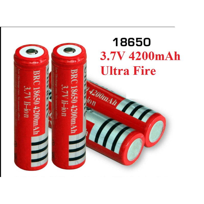COMBO 2 VIÊN PIN SẠC 18650-4200MAH DÙNG CHO QUẠT TÍCH ĐIÊN ĐÈN PIN XE ĐỒ CHƠI MÁY ẢNH CHUỘT KHÔNG DÂY ......