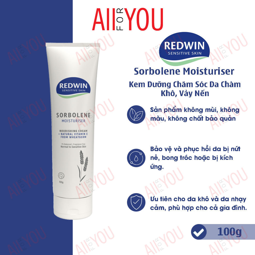 HÀNG CTY - HSD 2030 REDWIN Sorbolene Moisturiser With Vitamin E 100g - Kem Dưỡng Thể Chăm Sóc Da Khô Chàm Kích Ứng.
