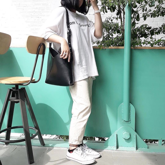 Túi da xẻ chéo miệng