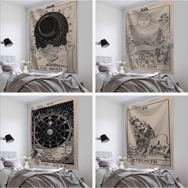 Tranh vải treo tường Decor phong cách bài Tarot, 150cm*130cm