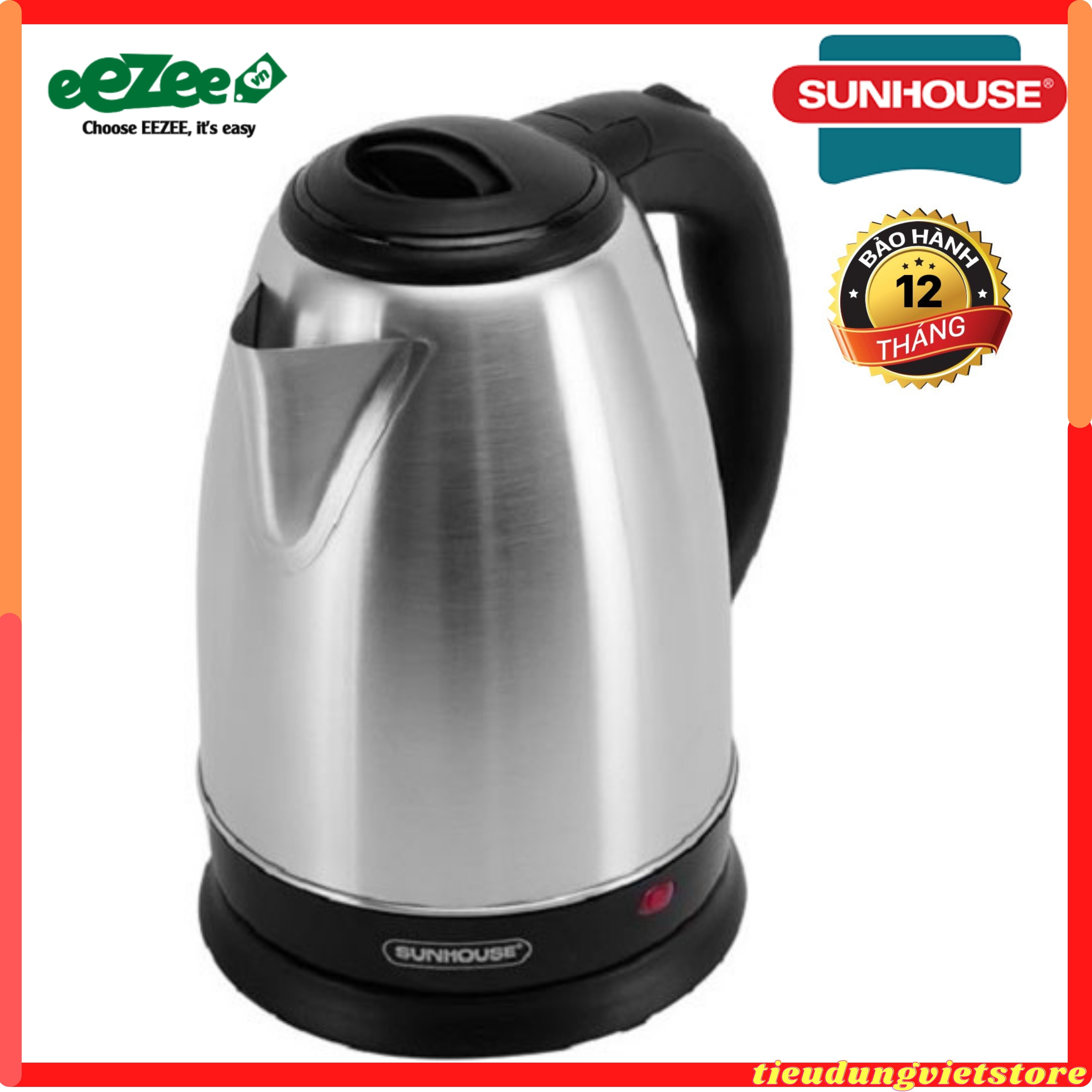 Ấm đun siêu tốc sunhouse happytime 1.8l 1182 - hàng chính hãng - bảo hành 12 tháng