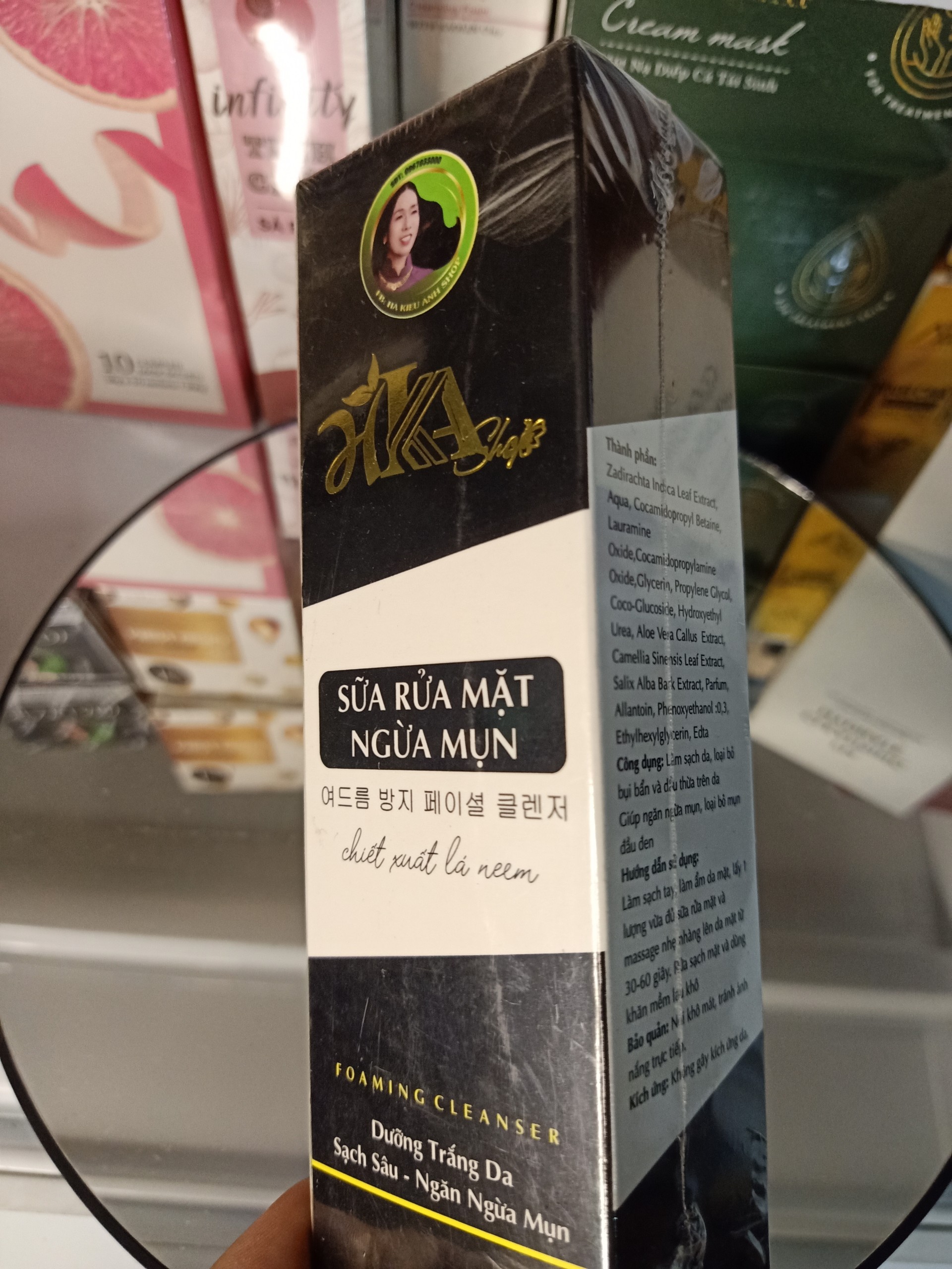 Sữa rửa mặt sạch nhờn mụn trắng da Hà Kiều Anh Shop 100ml