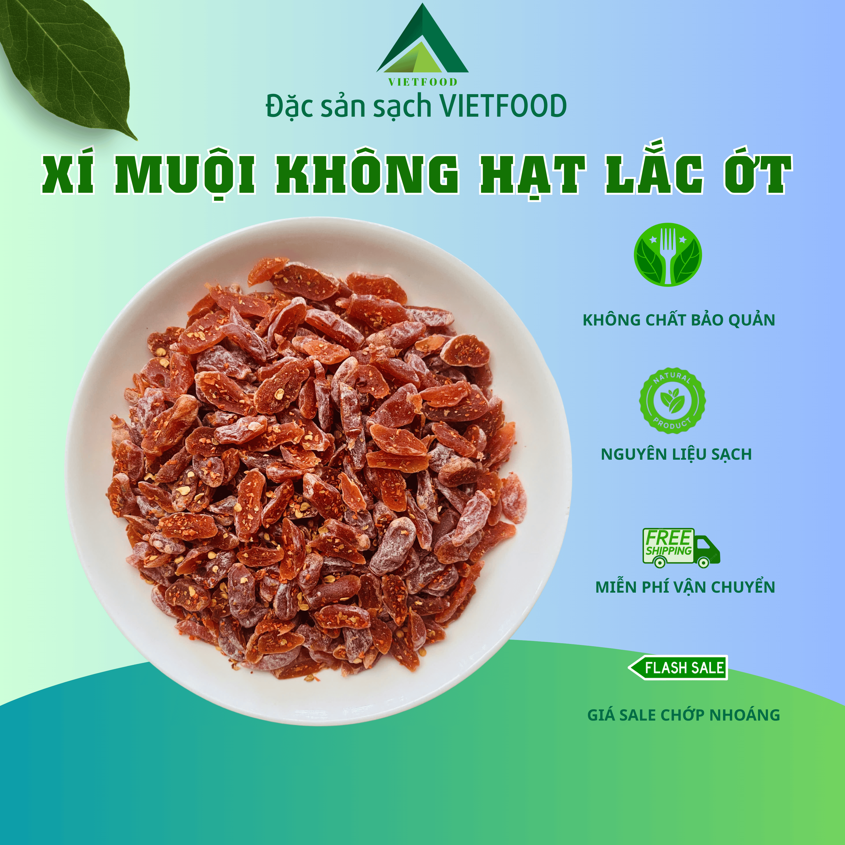 Hộp 300g/500g Xí muội không hạt lắc ớt VIETFOOD: mềm dẻo, chua chua ngọt ngọt cay cay đậm vị siêu ngon - Ăn vặt snack