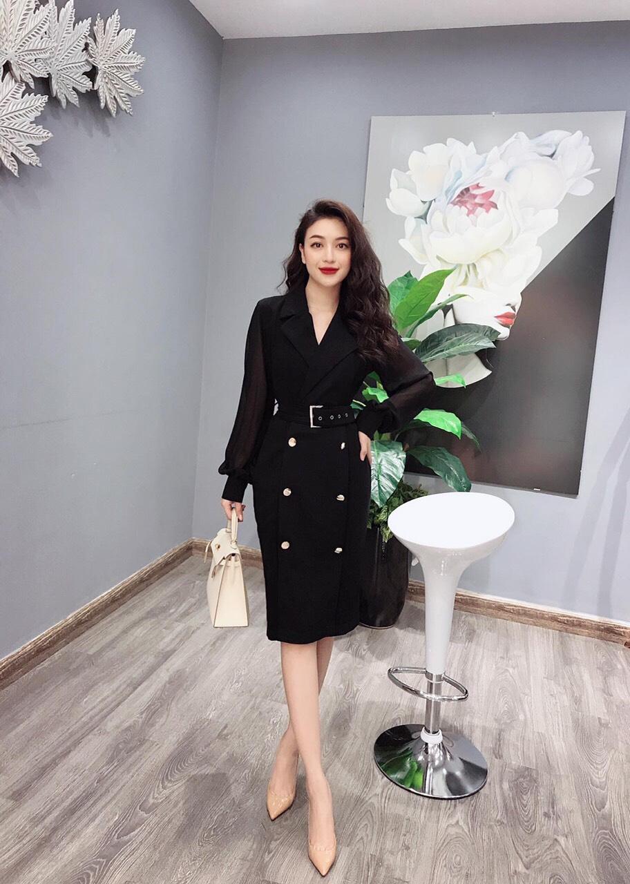 Đầm dự tiệc kiểu vest kèm belt hàng thiết kế cao cấp cực sang chảnh