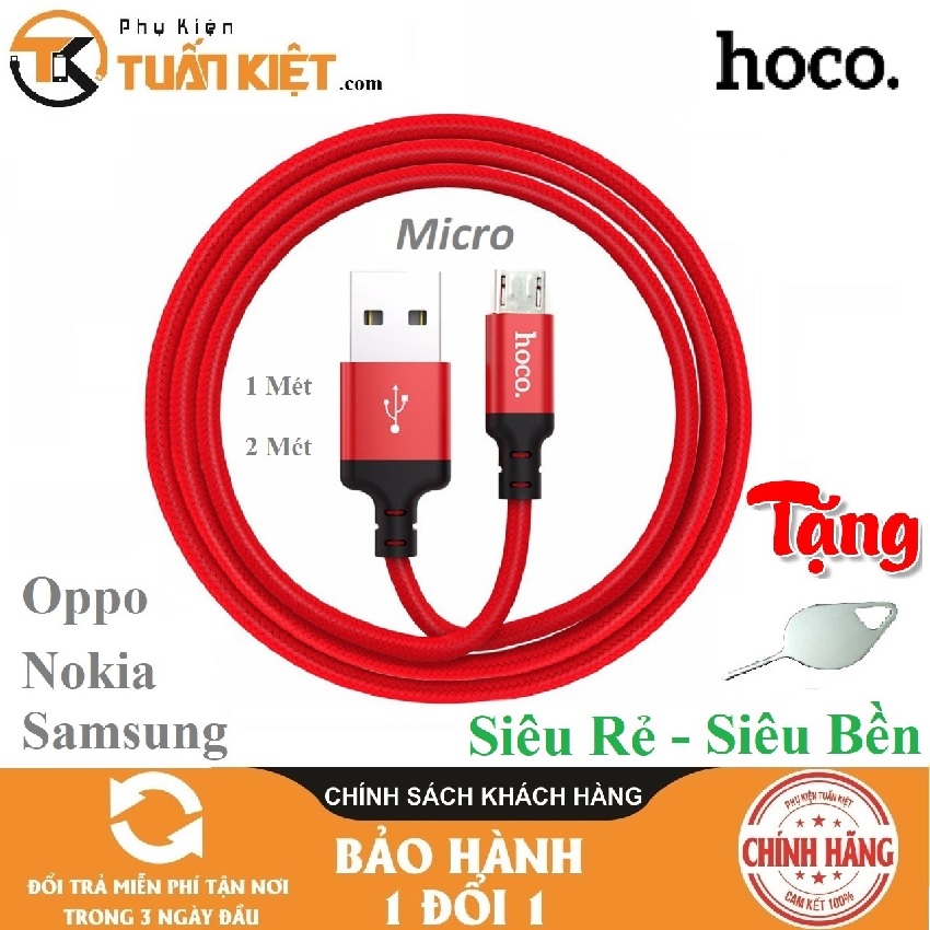 Cáp sạc Samsung Hoco X14 Dài 1M và 2M Cổng Micro USB, Cáp sạc hoco x14 MicroUSB, Dây cáp sạc nhanh samsung, Cáp sạc micro USB - Phụ Kiện Tuấn Kiệt Store