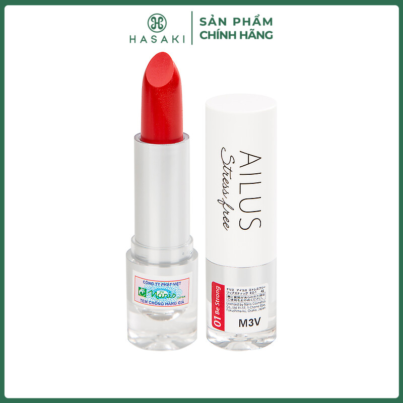 Son Thỏi Mịn Môi Naris Cosmetic Ailus Stress Free Lipstick 4g