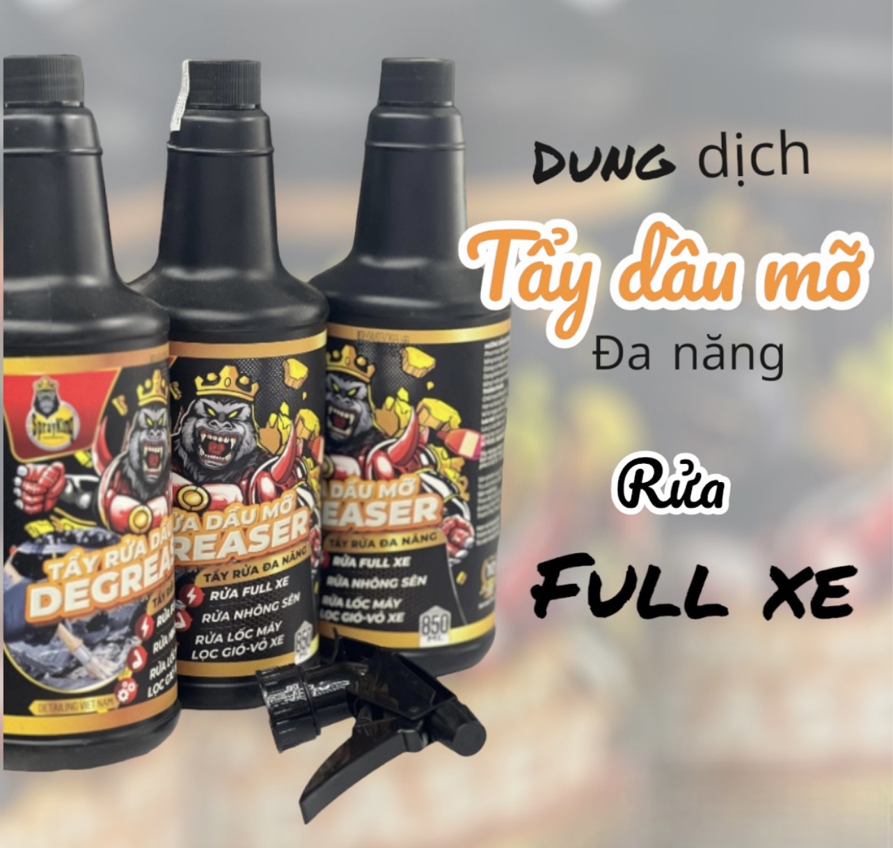 Tẩy Dầu Mỡ Sprayking DeGreaser 850ml tặng bàn chải