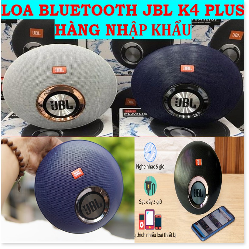 [HCM][HÀNG CTY ] LOA K4 Loa Bluetooth JBL K4+ Chính  Loa Bluetooth JBL K4 Plus Kiêm Pin Dự Phòng 4000mAh loa bluetooth jbl k4+ playlistNơi bán Loa bluetooth JBL K4+ giá rẻ