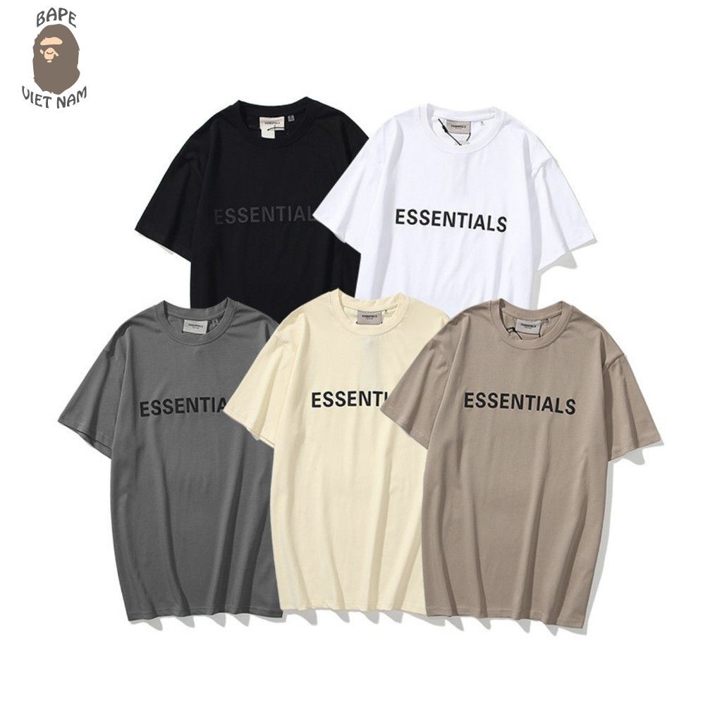 [Hàng Siêu Cấp] tee Essentials 3D silicon logo, áo thun FOG logo dập nổi, áo phông FOG, tee Fear of god nhiều màu SS2021