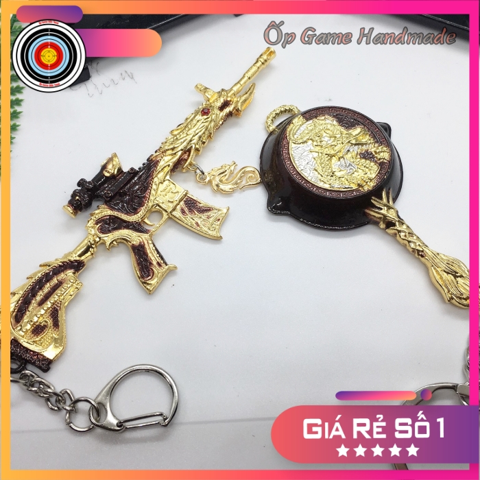 Combo 2 Móc Khoá PUBG Skin Dragon Gold Độc đáo - Móc khoa skin pupg chi tiết giống thật mới 2021