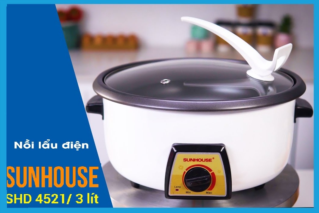 Nồi lẩu điện Sunhouse SHD4521(TRẮNG) hoặc SHD4520 (ĐỎ)