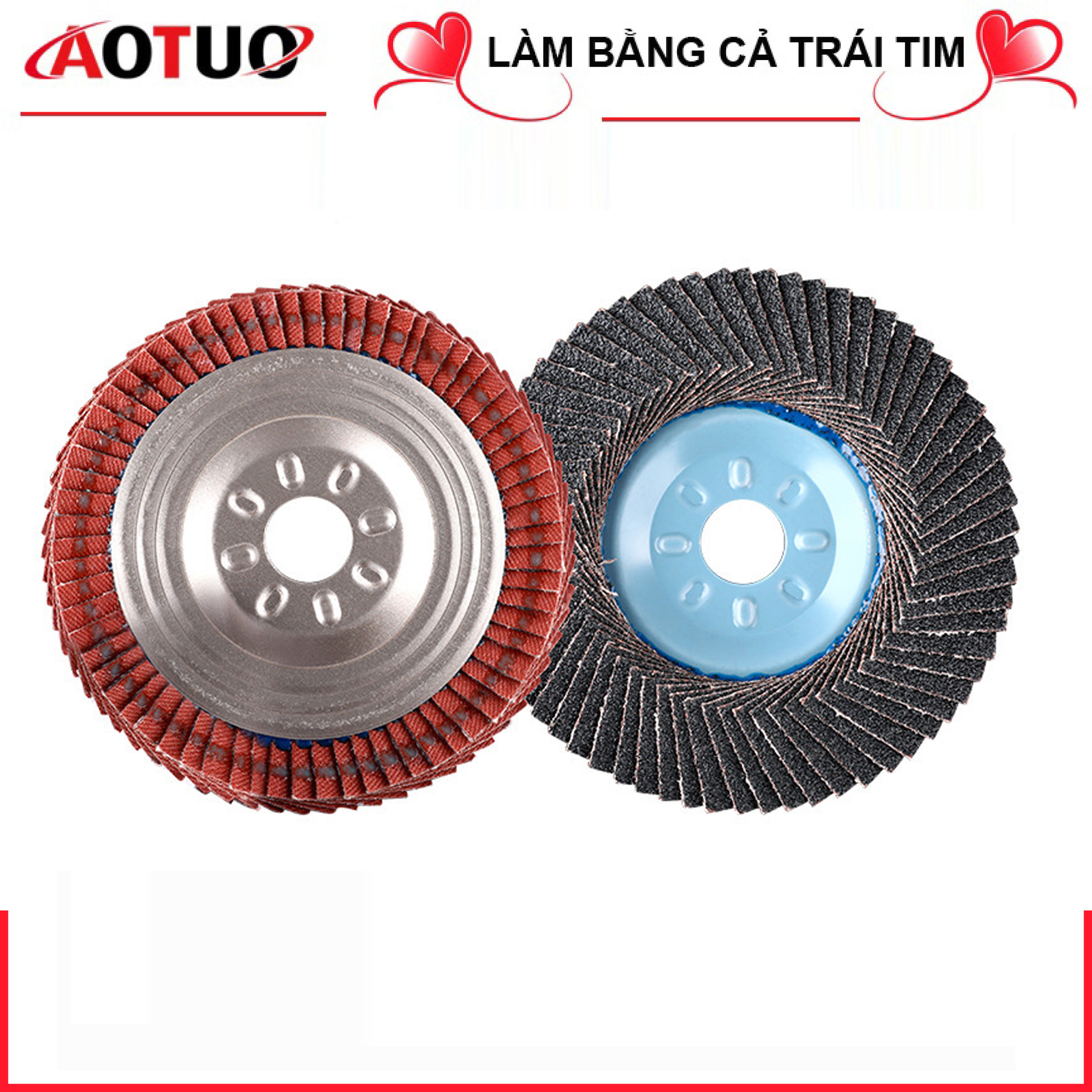 AOTUO Bộ 10 cái Đĩa ráp xếp - Đĩa chà nhám xếp Φ100mm dùng cho máy mài cầm tay