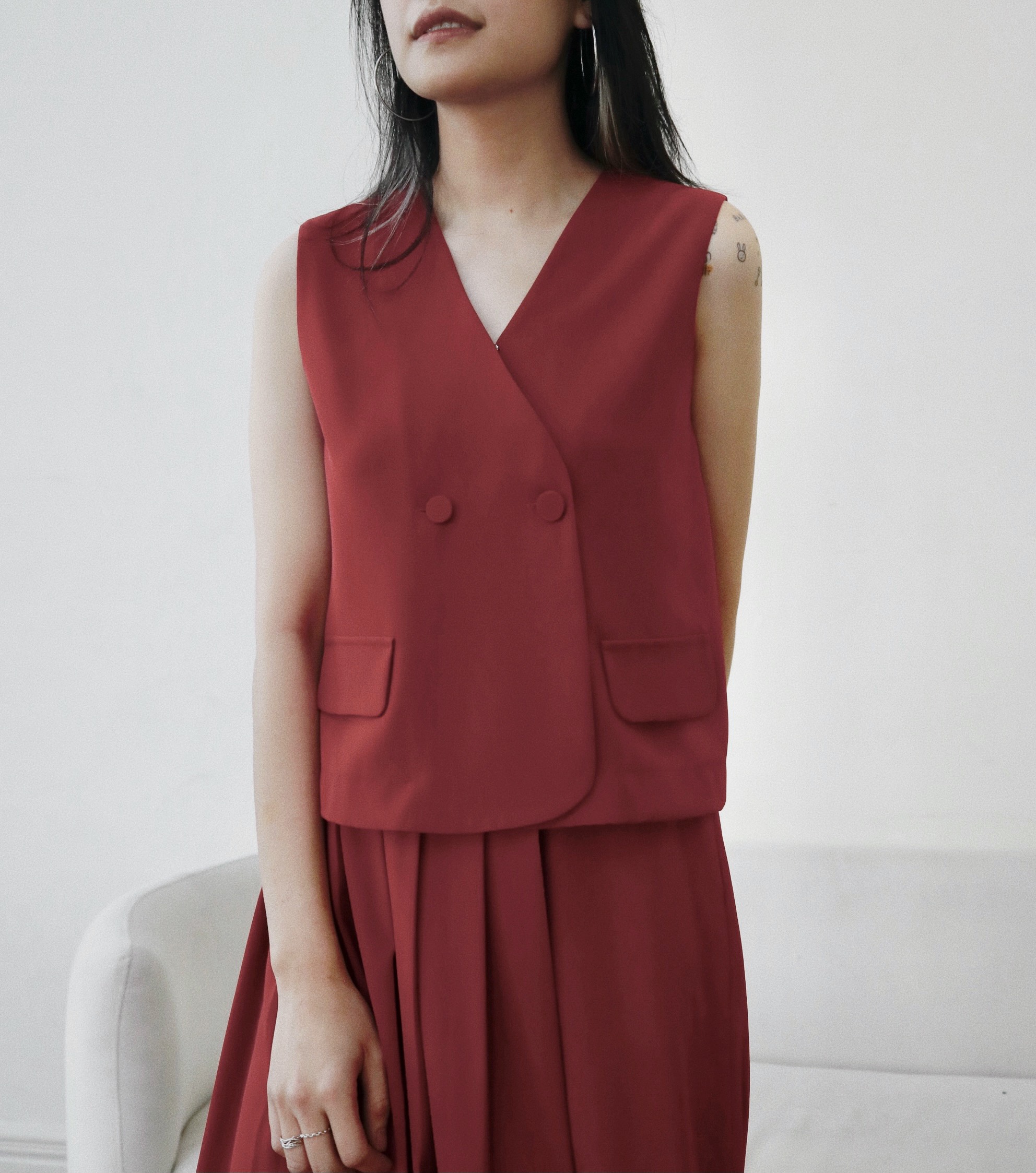 Chicka chicka - áo gile top - red