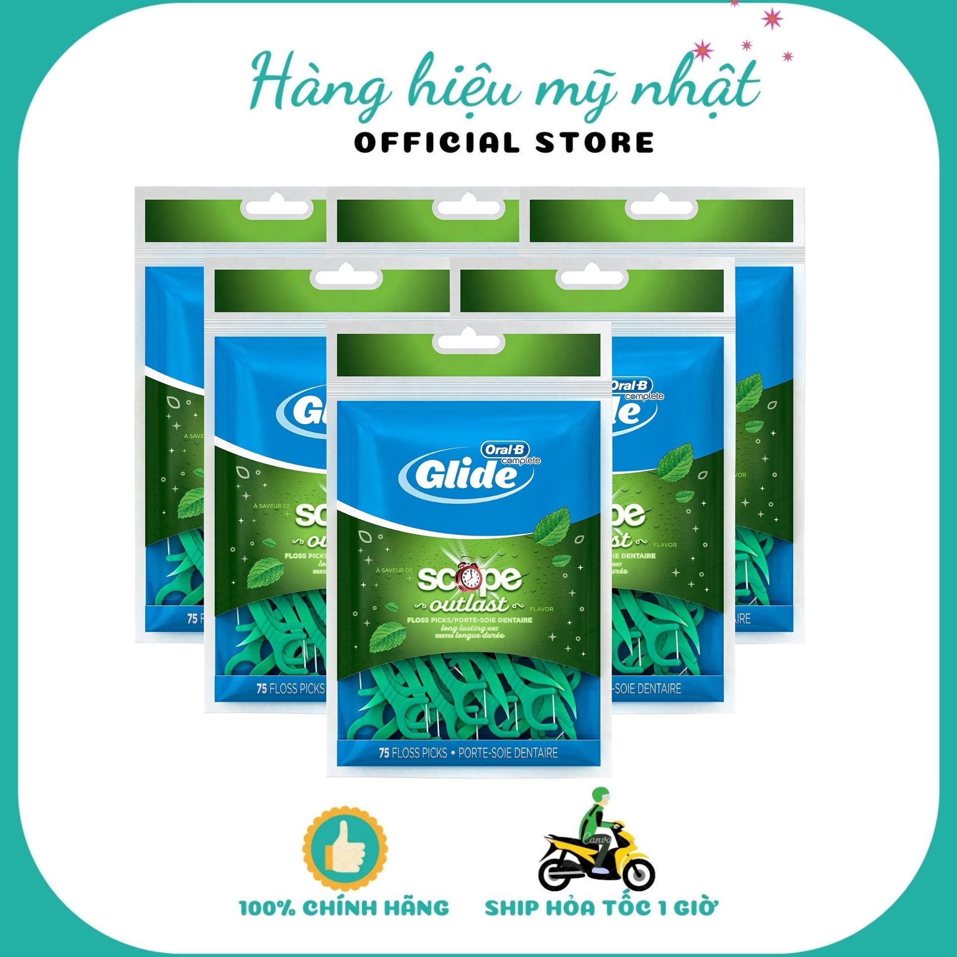 Tăm chỉ nha khoa Oral-B Glide nhập Mỹ