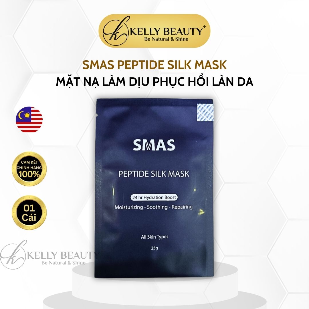 Mặt nạ làm dịu, phục hồi da smas peptide silk mask | kelly beauty