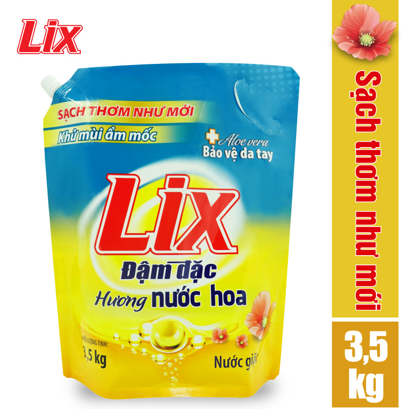 Túi nước giặt LIX đậm đặc hương nước hoa 3.5kg NGH07