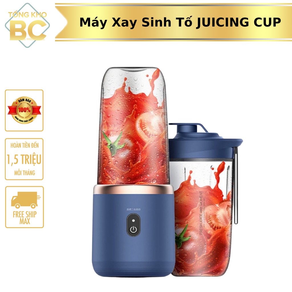 Máy Xay Sinh Tố Mini Cầm Tay 6 Lưỡi Juicing Cup Sạc Tích Điện, Máy Xay Mini Đa Năng Tiện Lợi Siêu Gọn Nhẹ Dễ Dàng Sử Dụng Và Vệ Sinh Máy