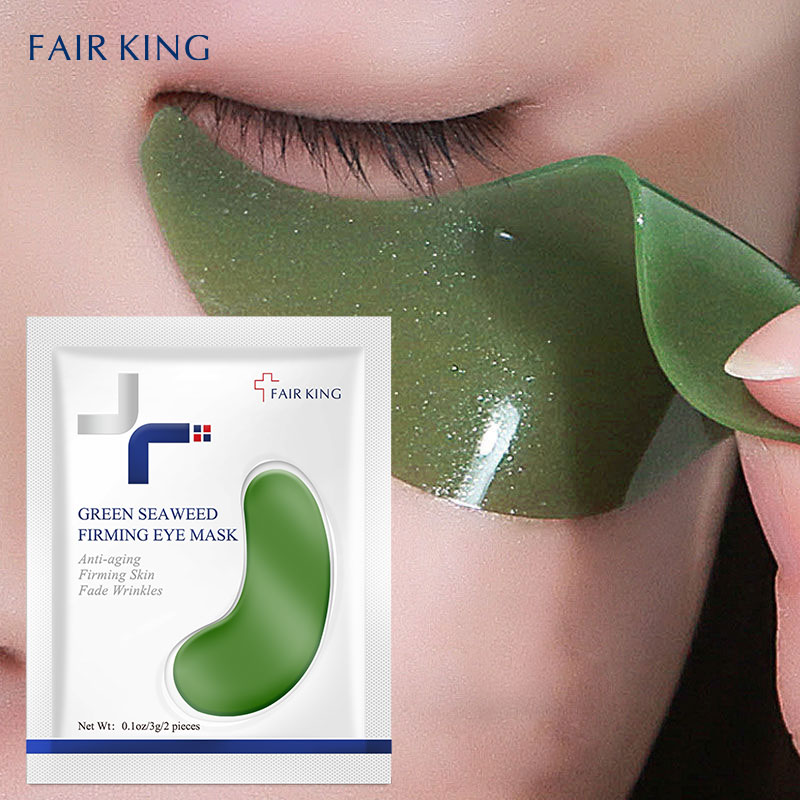 FAIR KING 1PCS Mặt nạ mắt được chiết xuất từ tảo biển xanh giúp dưỡng ẩm, xóa nếp nhăn và quầng thâm vùng mắt - INTL