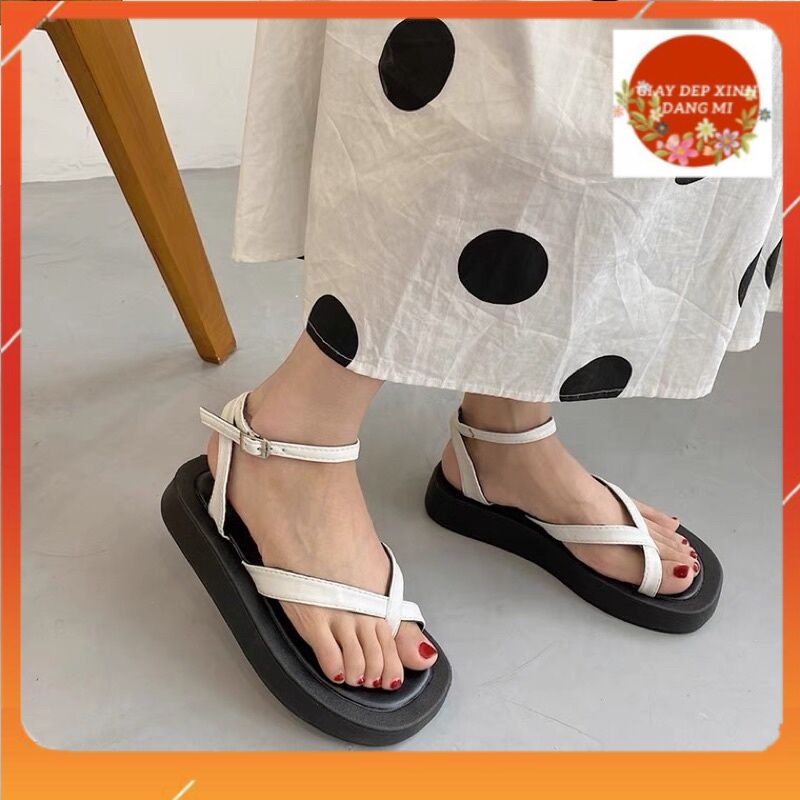 Giày sandal đế xuồng xỏ ngón 2p ullzang thời trang sd-0315