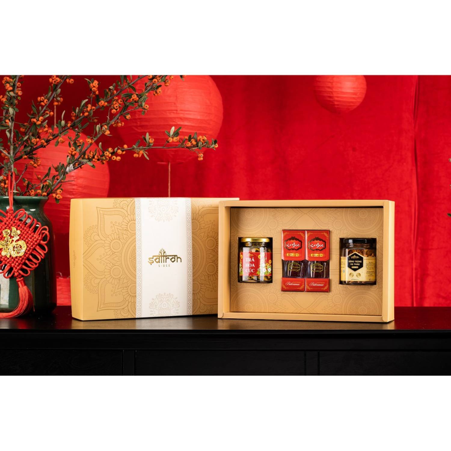 SET QUÀ Nhụy hoa nghệ tây Saffron Bahraman với đông trùng hạ thảo