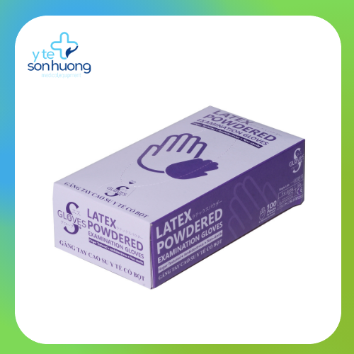 Găng tay y tế có bột S Gloves 5.1gr Găng tay Thái Lan màu trắng