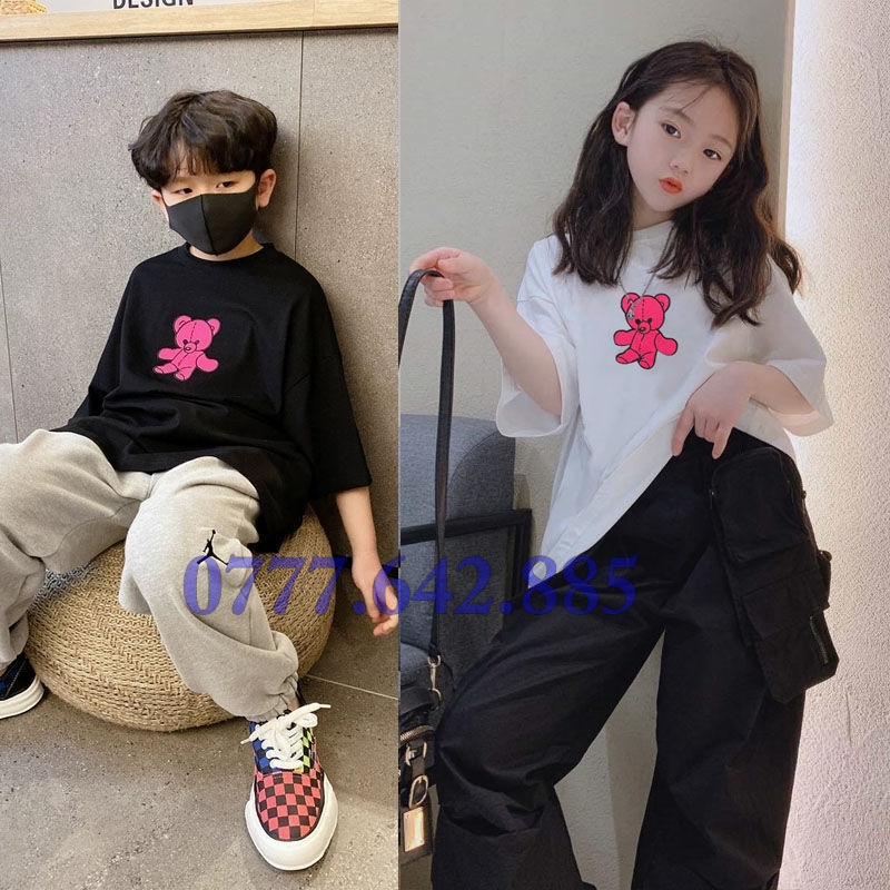Áo thun bé gái quảng châu cho bé gái 12 tuổi thun cotton HEBI KIDS