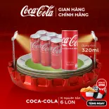[SIÊU SALE ] Lốc 6 Lon Nước Ngọt Giải Khát Coca-Cola Vị Nguyên Bản Original 320m/Lon Sale 25.06 Coca-Cola Chính Hãng_LD