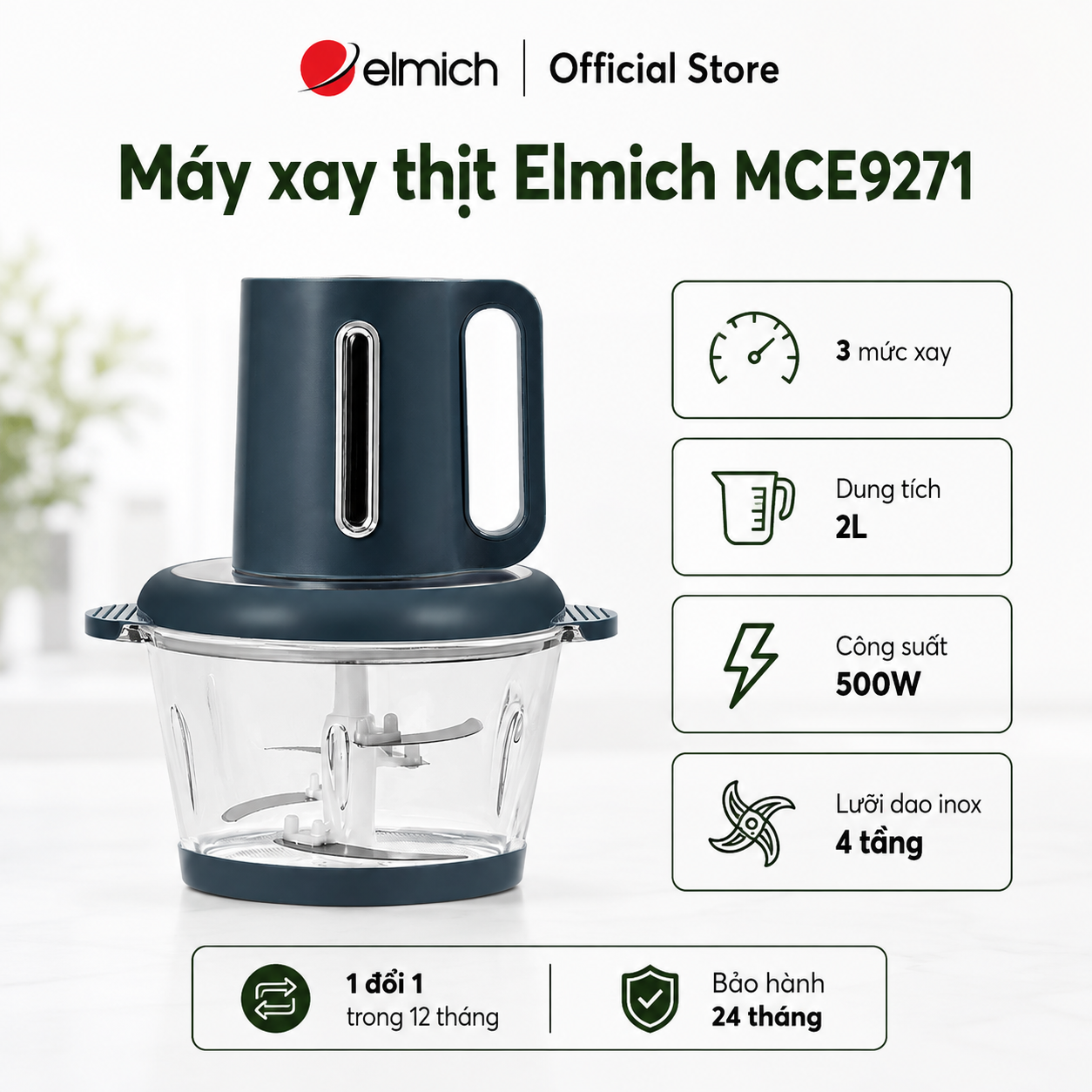 (Chỉ 25-29.10)Máy xay thịt Elmich MCE9271