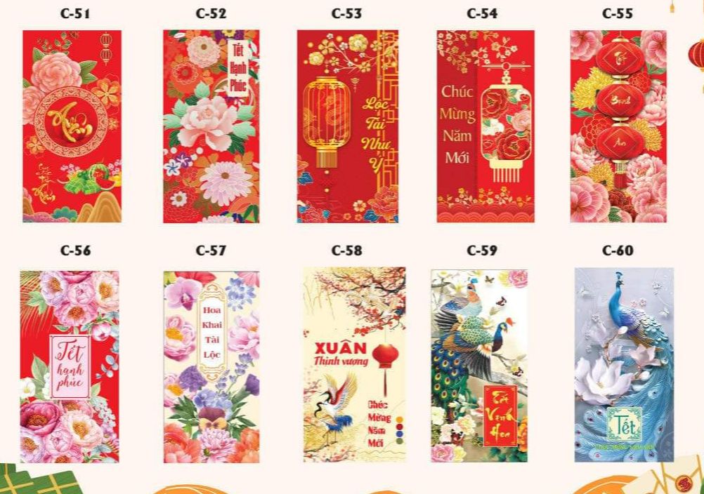 Combo 100 bao lì xì tết 2023 mẫu ngẫu nhiên