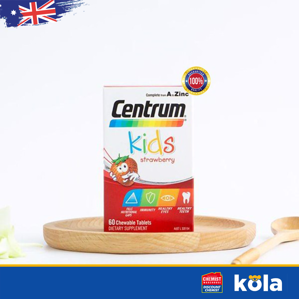 Viên uống Vitamin tổng hợp Vị dâu của Úc cho bé Centrum Kids Multi Vitamin 60 viên
