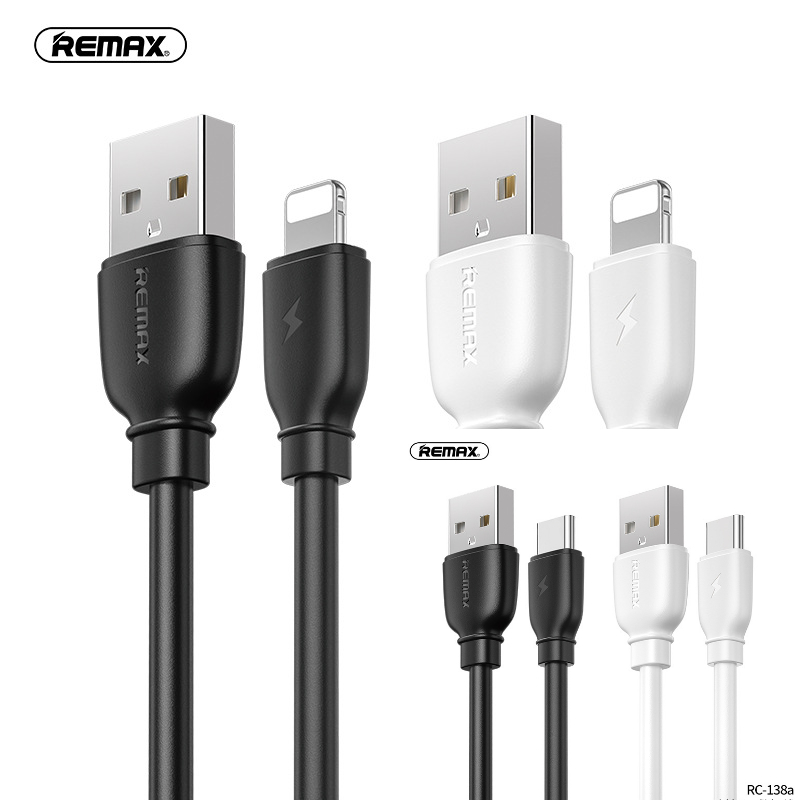 Sạc nhanh cáp dữ liệu cho type c iphone dây cáp sạc iphone và typec rc138 sạc nhanh 2.4a dài 1m icybernet remax micro usb