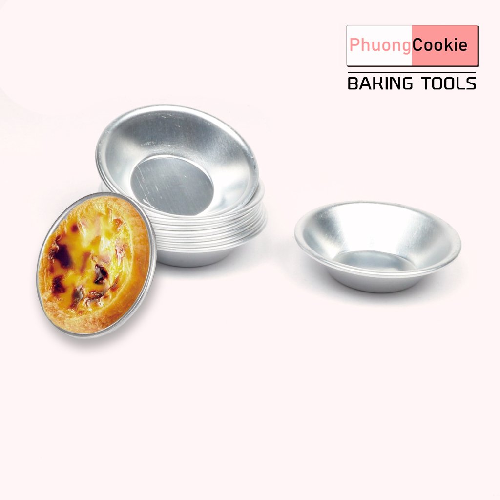 Combo 2 Khuôn tart nhôm trơn 7cm dùng để làm bánh tart trứng, phô mai