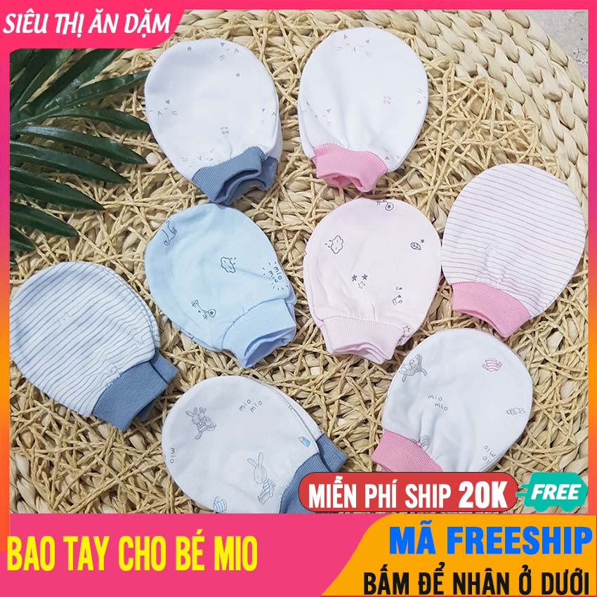 Set 2 Đôi Vớ Tay Sơ Sinh MIOMIO Chất Liệu Cotton, Mềm Mại, Dùng Cho Bé Dưới 6,5kg - Bao Tay Trẻ Sơ Sinh, Vớ Cho Bé Sơ Sinh- Siêu Thị Ăn Dặm  - 1 Set Bao Tay Mio