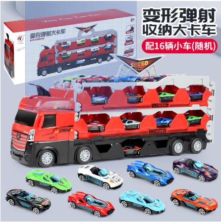 [Hỏa tốc HCM][Đường đua Ô tô đồ chơi xe tải 3 tầng dài 1.7 mét kèm 4 xe đua nhỏ mô hình đường đua có thể gấp gọn cho bé