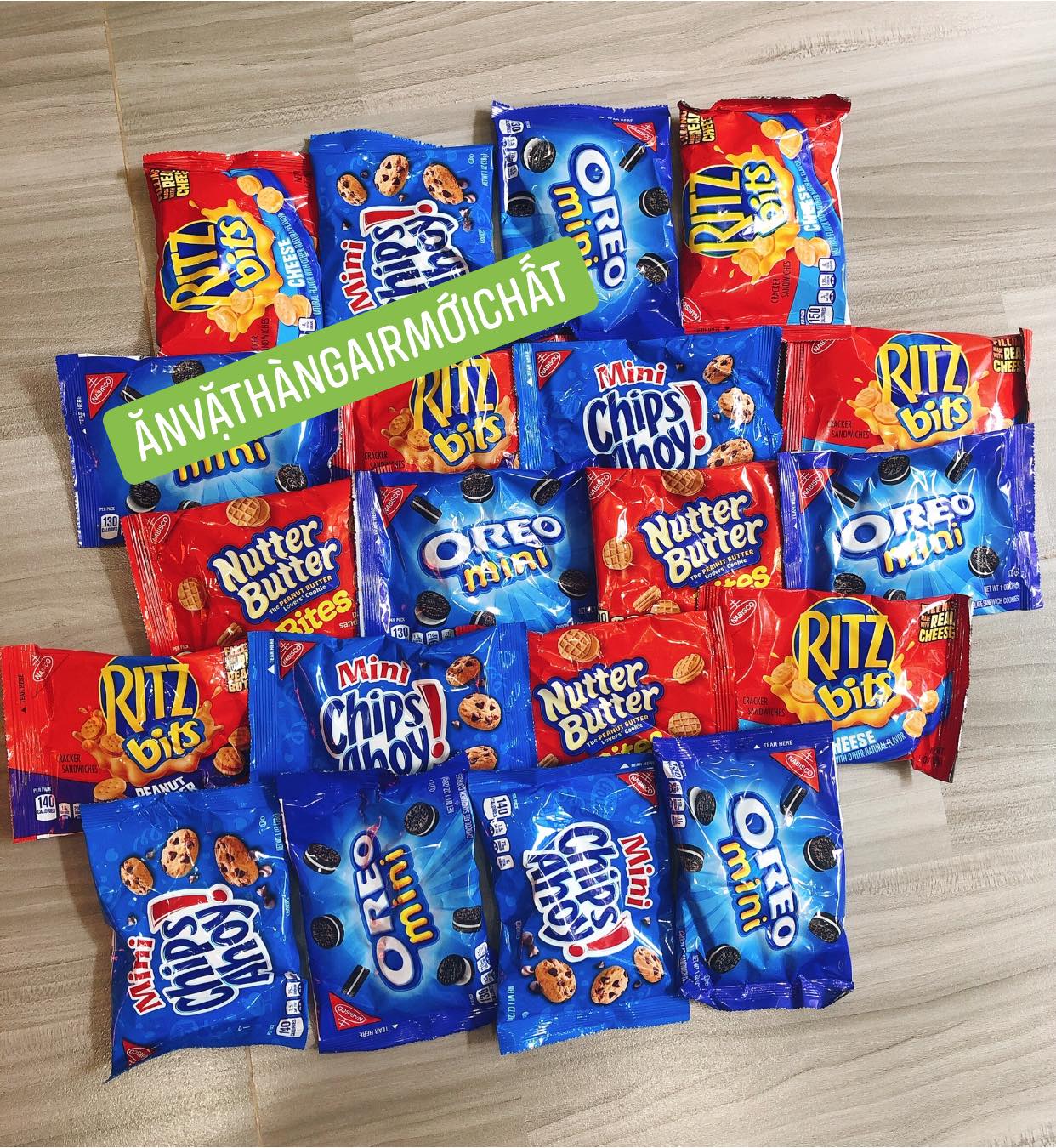 [New Date 11/2024]Thùng 40 Gói Bánh Variety Pack 40 Gói Mix 5 Loại CHUẨN MỸ