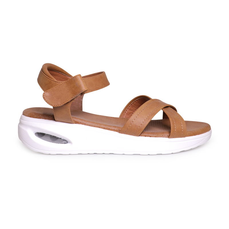 Sandal nữ thời trang đế 5cm màu camel bata 661-3621