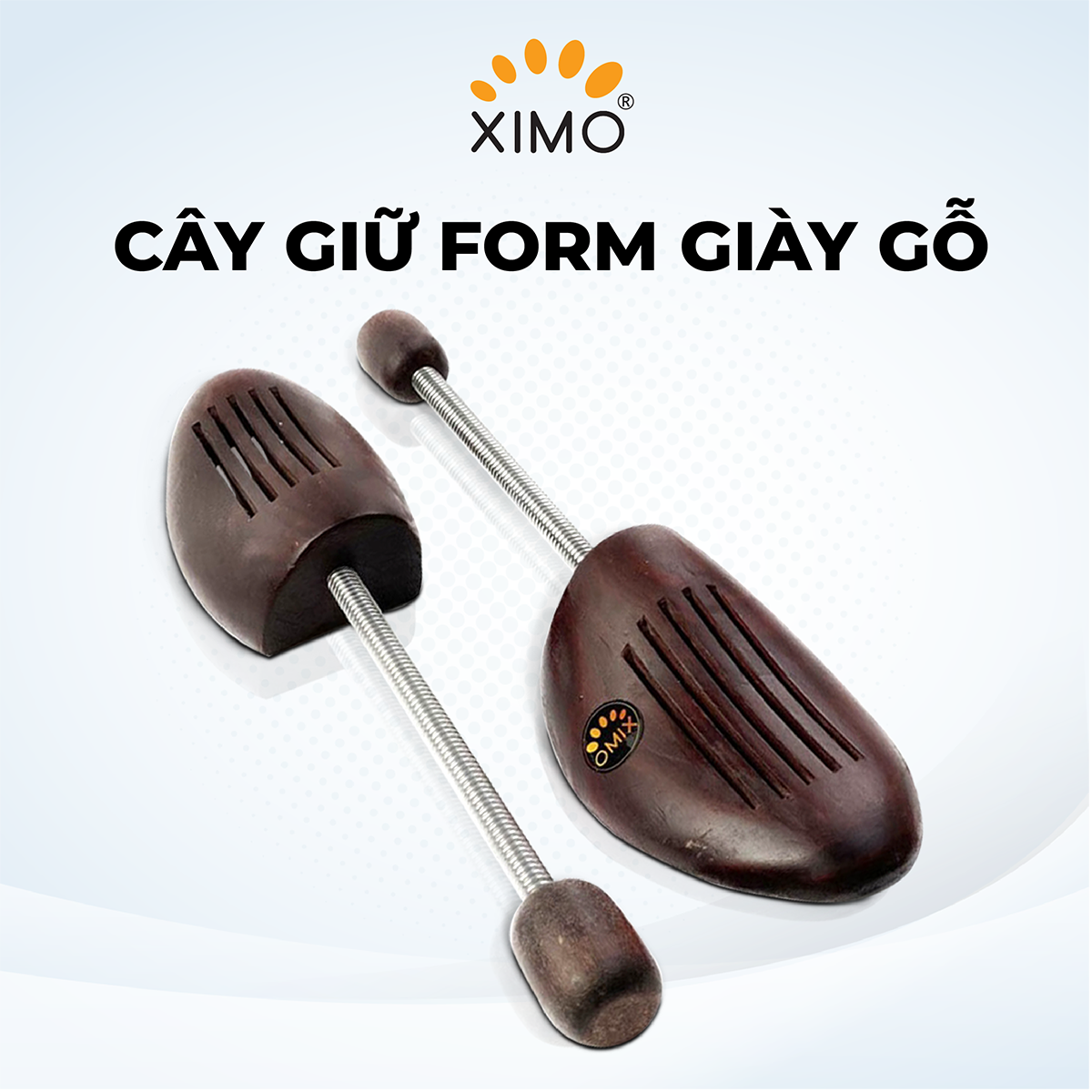 Cây giữ form giày gỗ shoe tree đa năng tiện lợi XIMO cho cả nam và nữ CGFG06