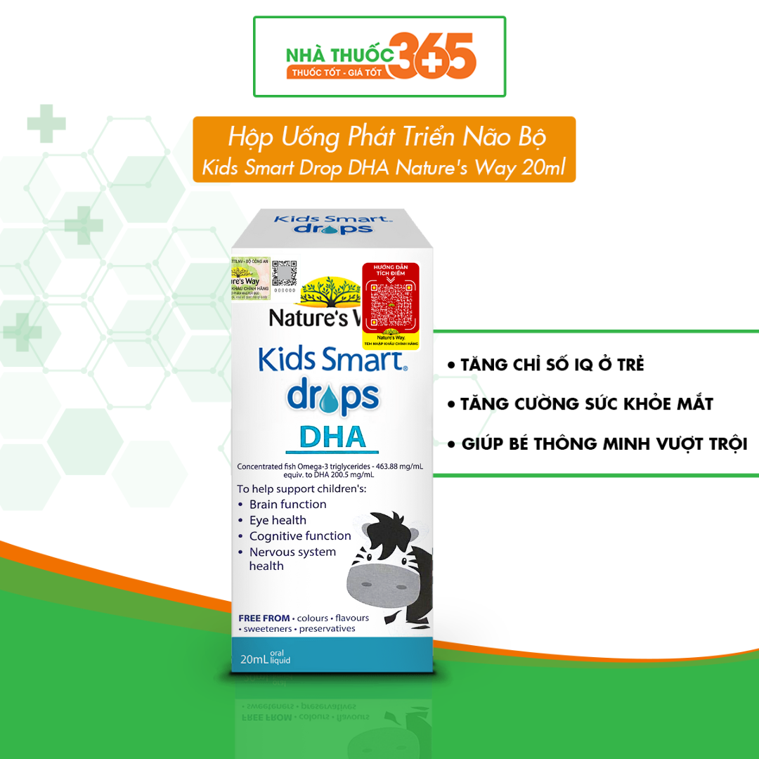 Dha nature's way kids smart drops dha dạng giọt giúp tăng iq, phát triển não bộ cho bé 20ml