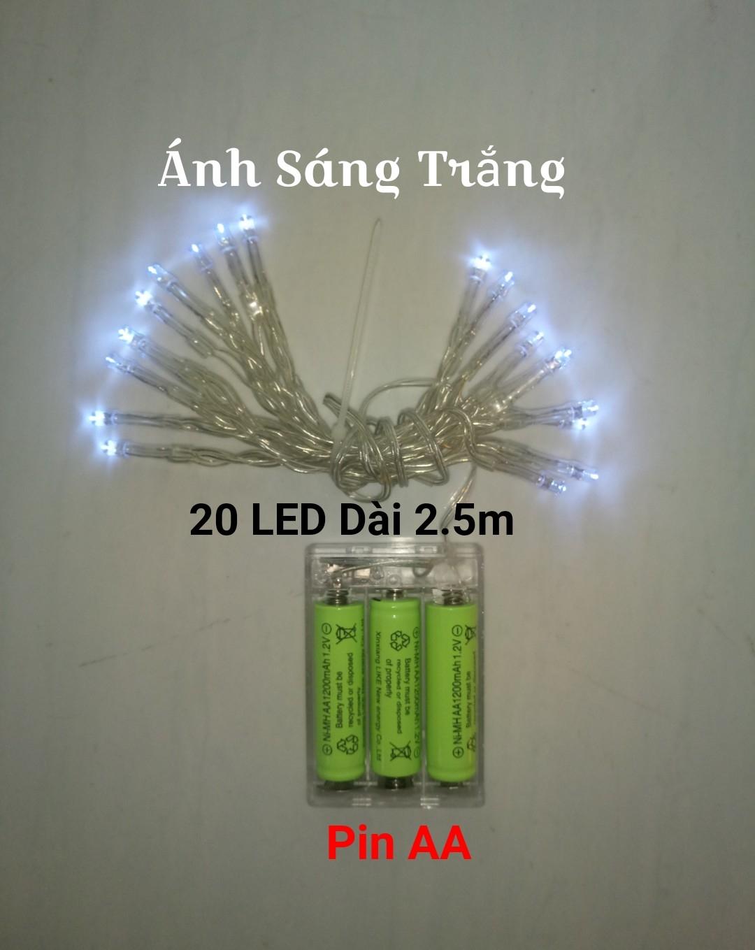 Dây Đèn 20 Led Dài 2.5m Dùng 3 Pin AA