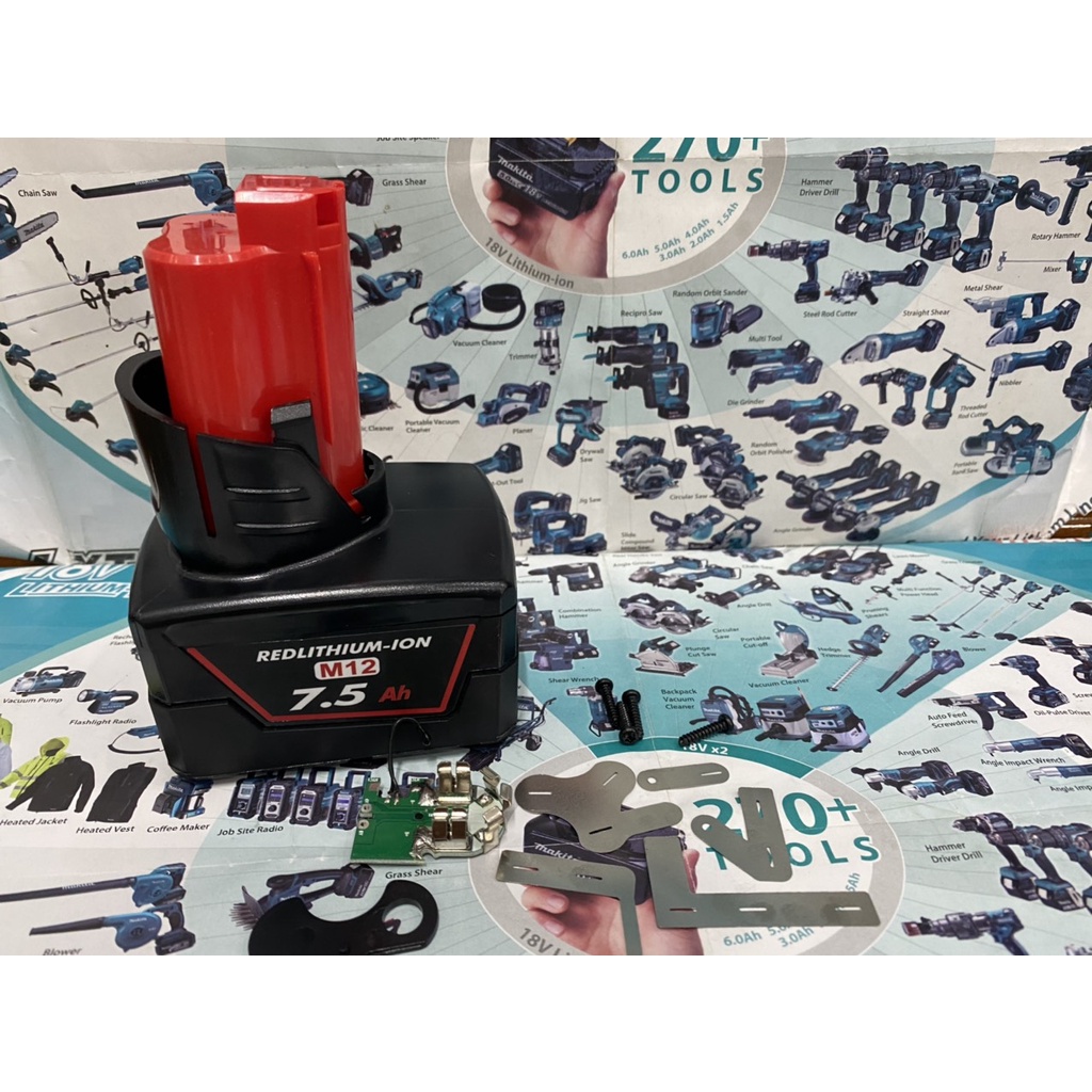 Vỏ mạch 9 cell Milwaukee 12V, mạch nhận sạc zin .